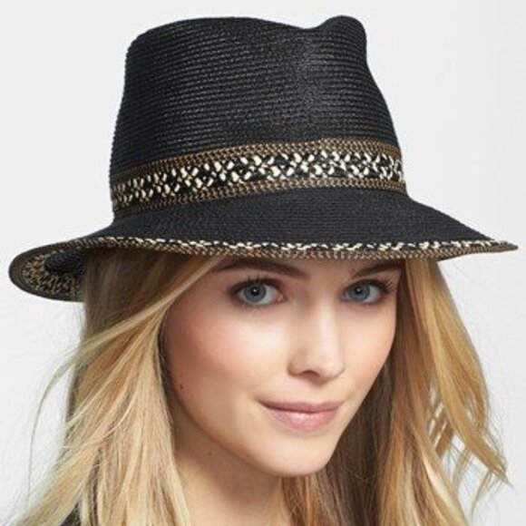 ERIC JAVITS NEW YORK SQUISHEE PACKABLE UPF 50+ RESORT VACATION STRAW HAT FEDORA - Picture 2 of 11